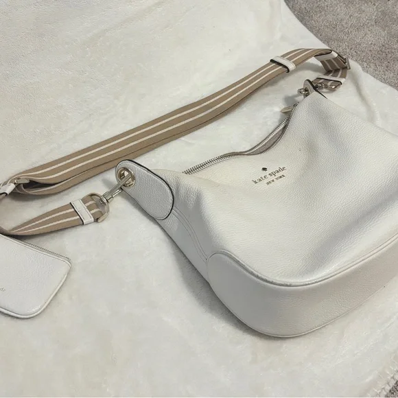 Kate Spade White and Tan Shoulder Bag with Minimalist Design - Picture 2 of 7